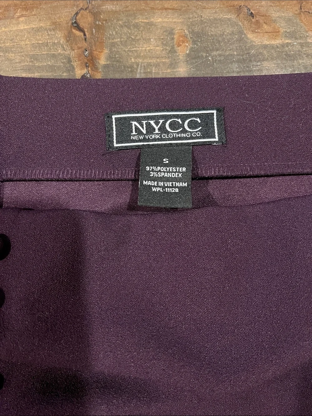 Elegant Plum Maxi Skirt with Decorative Button Detail - Picture 4 of 4